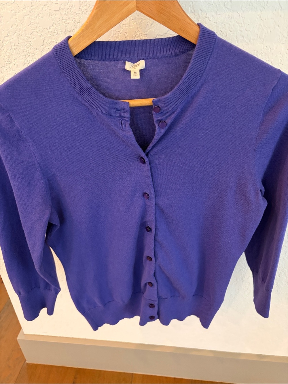 J. Crew Purple Button-Front Women's Cardigan M